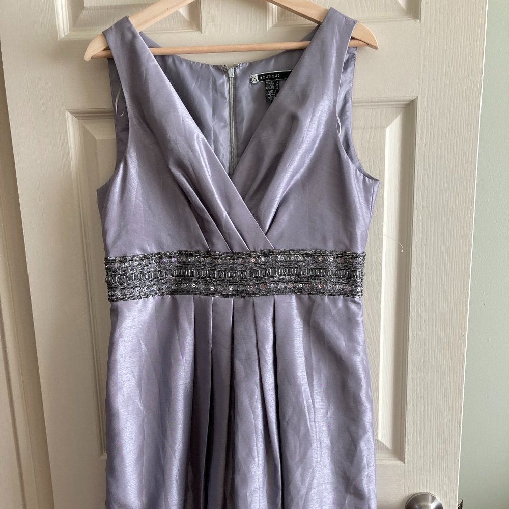 Silver Dress with Beaded Belt